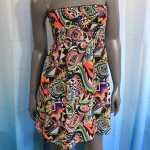OP Ocean Pacific Smocked Lined Dress Swim Cover Size Small